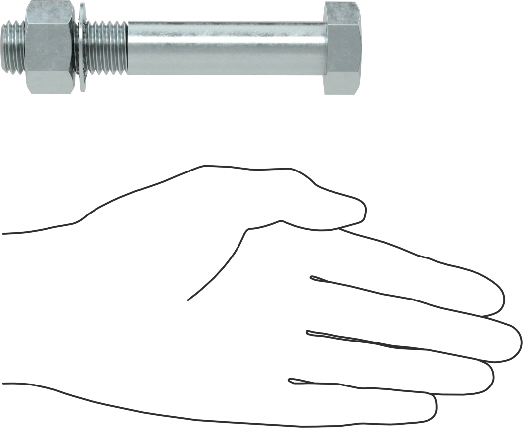 Çinko Kaplı Çelik Tekerlek Aksı, 3/4“ Çap x 4-1/2” Uzunluk
