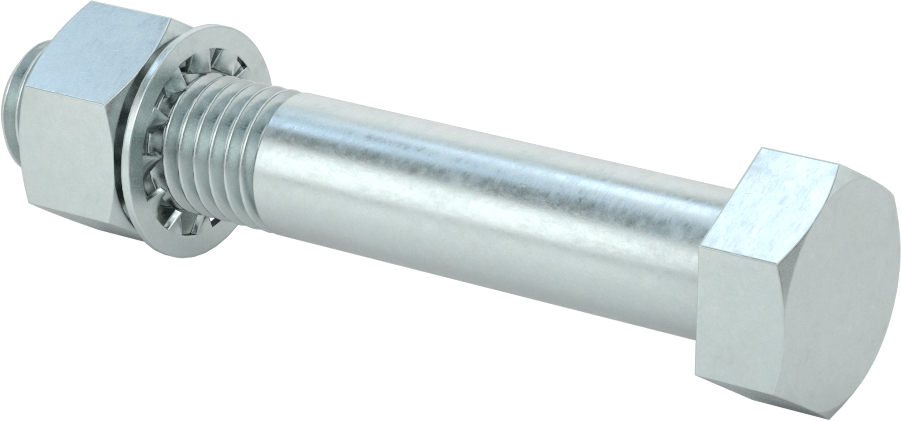 Çinko Kaplı Çelik Tekerlek Aksı, 3/4“ Çap x 4-1/2” Uzunluk
