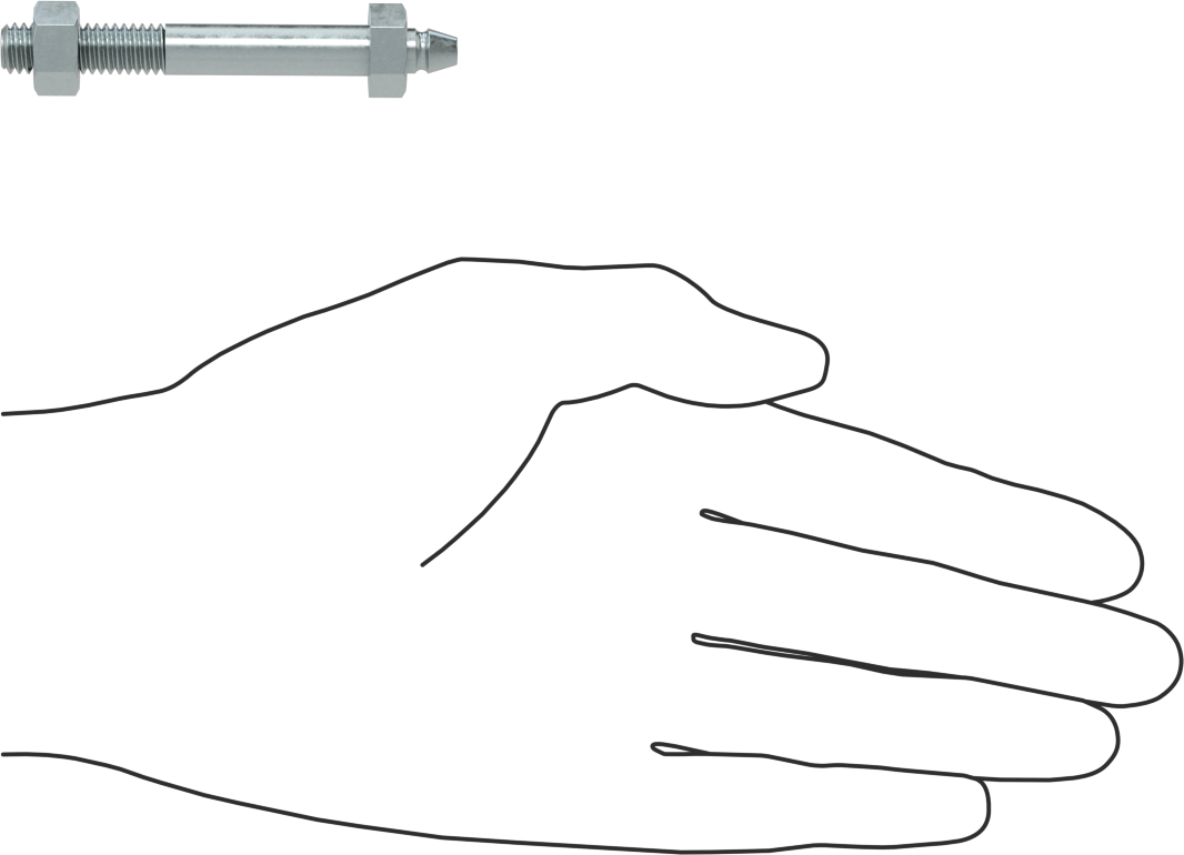 Çinko Kaplı Çelik Tekerlek Aksı, Gres Yağlama Noktalı, 5/16“ Çap x 2-1/4” Uzunluk