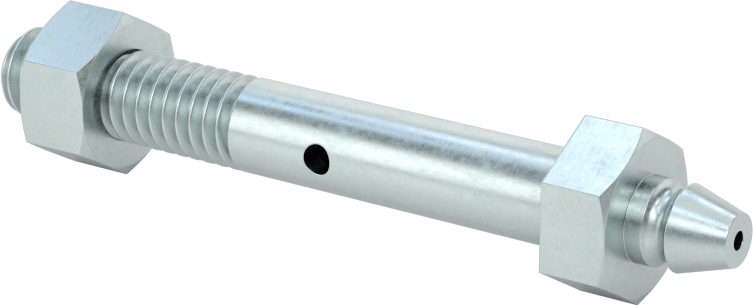 Çinko Kaplı Çelik Tekerlek Aksı, Gres Yağlama Noktalı, 5/16“ Çap x 2-1/4” Uzunluk