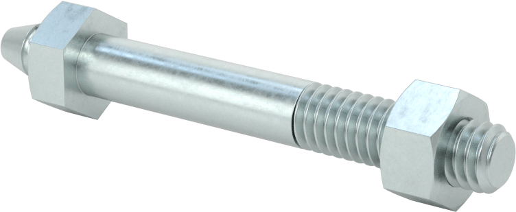 Çinko Kaplı Çelik Tekerlek Aksı, Gres Yağlama Noktalı, 5/16“ Çap x 2-1/4” Uzunluk