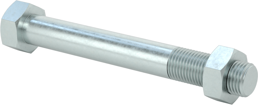 Çinko Kaplı Çelik Tekerlek Aksı, Gres Yağlama Noktalı, 1/2“ Çap x 4” Uzunluk