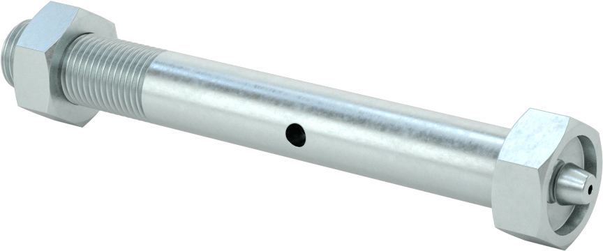 Çinko Kaplı Çelik Tekerlek Aksı, Gres Yağlama Noktalı, 1/2“ Çap x 4” Uzunluk