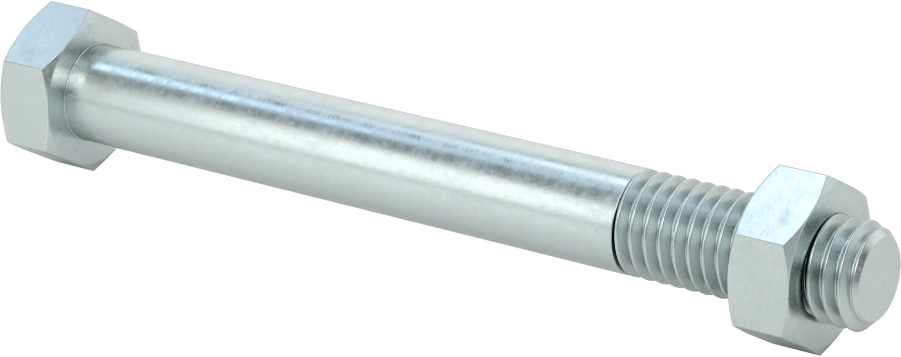 Çinko Kaplı Çelik Tekerlek Aksı, Gres Yağlama Noktalı, 1/2“ Çap x 4-1/2” Uzun