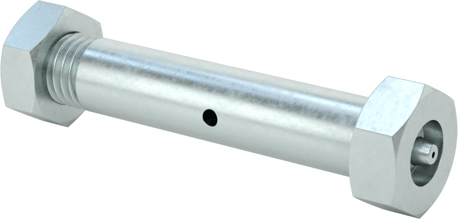 Çinko Kaplı Çelik Tekerlek Aksı, Gres Yağlama Noktalı, 3/4“ Çap x 4-1/4” Uzun