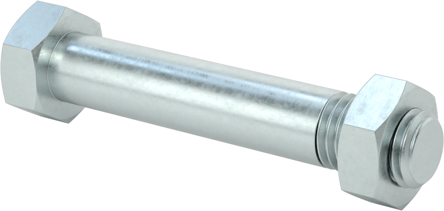 Çinko Kaplı Çelik Tekerlek Aksı, Gres Yağlama Noktalı, 3/4“ Çap x 4-1/4” Uzun