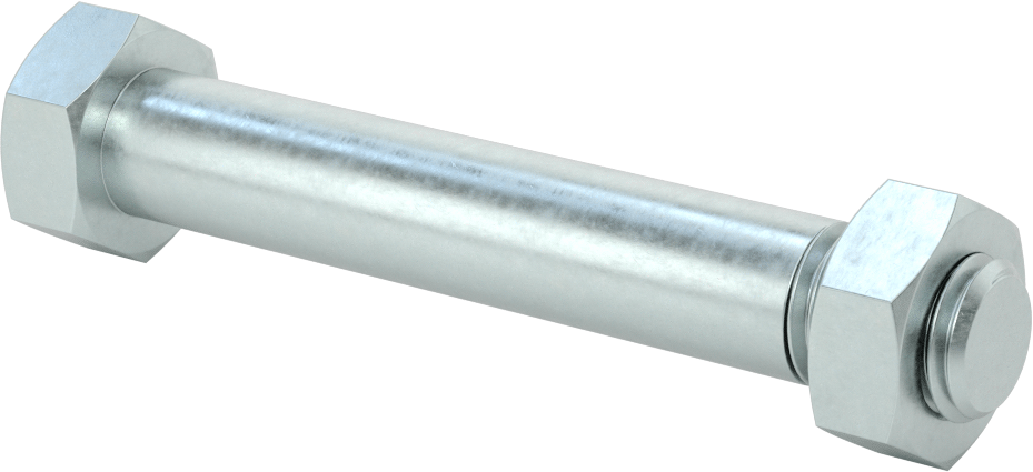 Çinko Kaplı Çelik Tekerlek Aksı, Gres Yağlama Noktalı, 3/4“ Çap x 4-3/4” Uzunluk