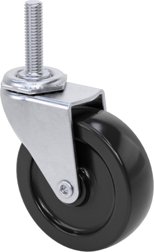Statik Kontrol Döner Tekerlek, 3/8“-16 Dişli Gövde, 3” Çapında Lastik Tekerlek