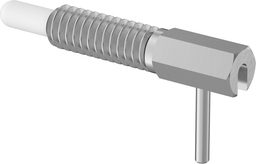 Asetal Burunlu Geri Çekilebilir Yaylı Piston, Twist-to Lock L-Kolu, 1/4"-20 Diş
