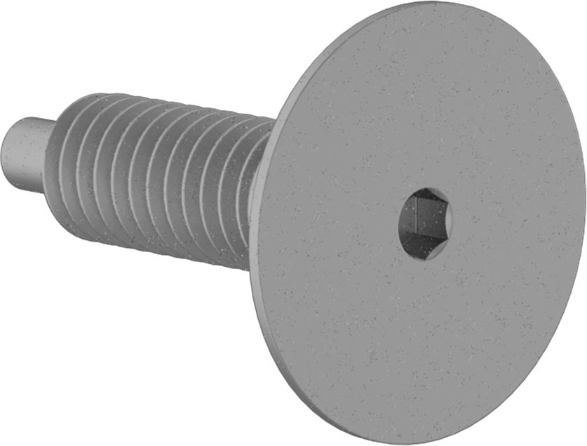Düğme Tutamaklı Geri Çekilebilir Yaylı Piston, Düşük Profilli, Çelik, 5/16"-18 Diş