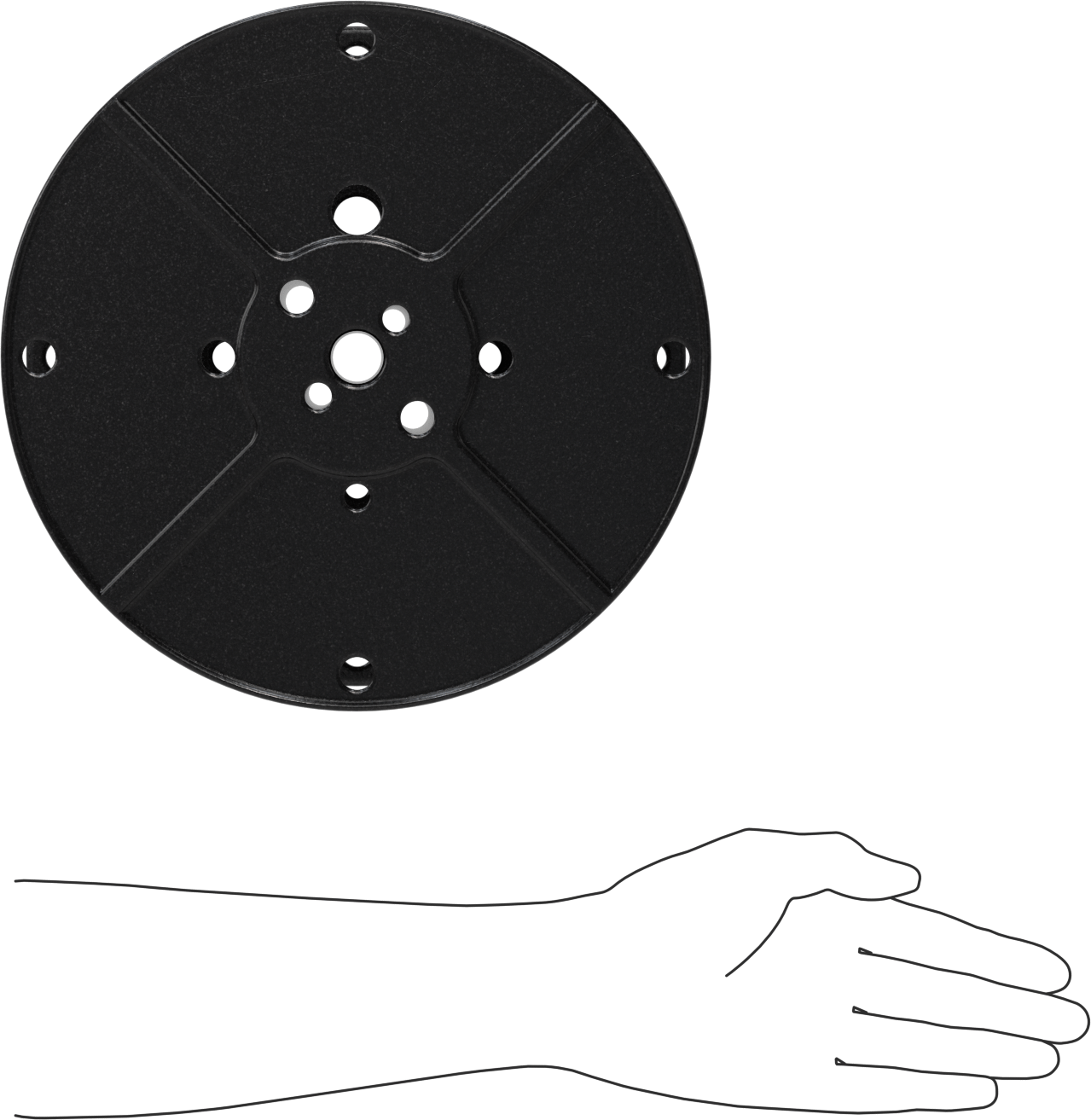 Makara, 10-1/2" Flanş Çapı, 5" Genişlik, 3-1/2" Çekirdek Dış Çap, 3/4 inç Çekirdek Çapı
