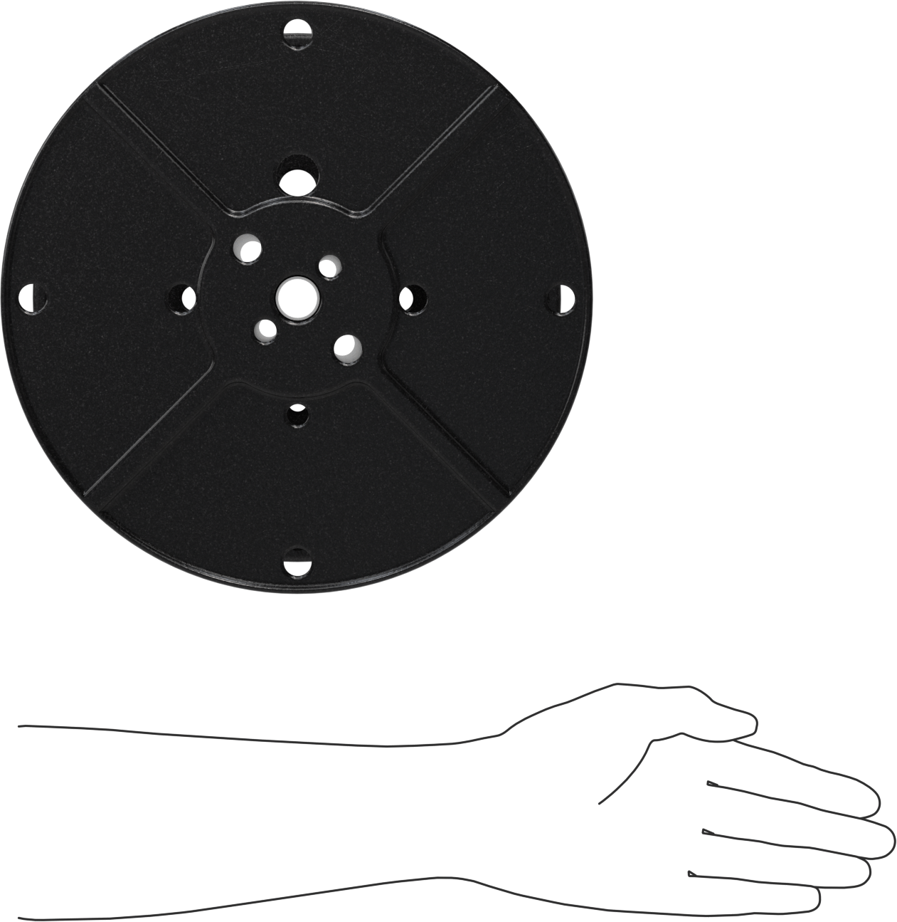 Makara, 10-1/2" Flanş Çapı, 8" Genişlik, 3-1/2" Çekirdek Dış Çap, 3/4 inç Çekirdek Çapı