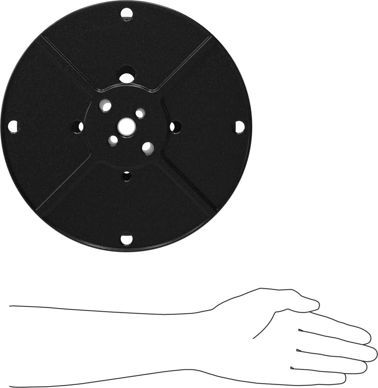 Makara, 10-1/2" Flanş Çapı, 10" Genişlik, 3-1/2" Çekirdek Dış Çap, 3/4 inç Çekirdek Çapı
