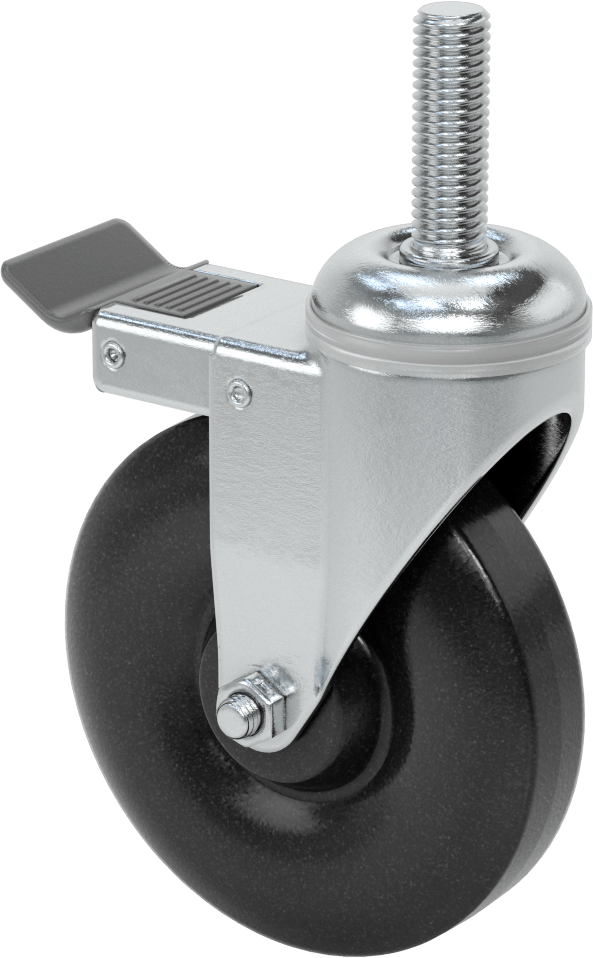 Tam Kilitli Dişli Saplı Tekerlek, 5/8“-11 Diş ve 5” Çaplı Polipropilen Tekerlek