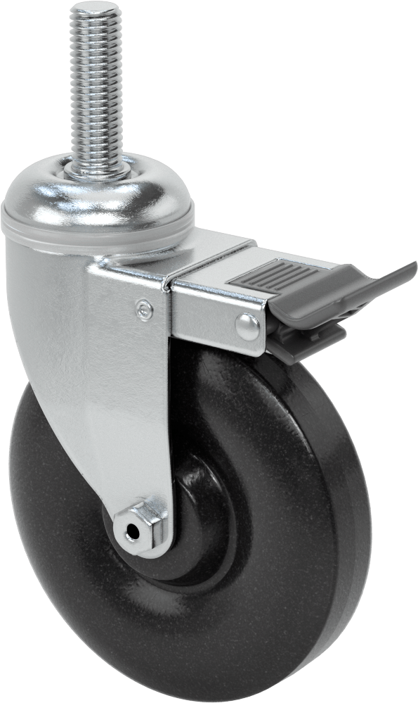 Tam Kilitli Dişli Saplı Tekerlek, 5/8“-11 Diş ve 5” Çaplı Polipropilen Tekerlek