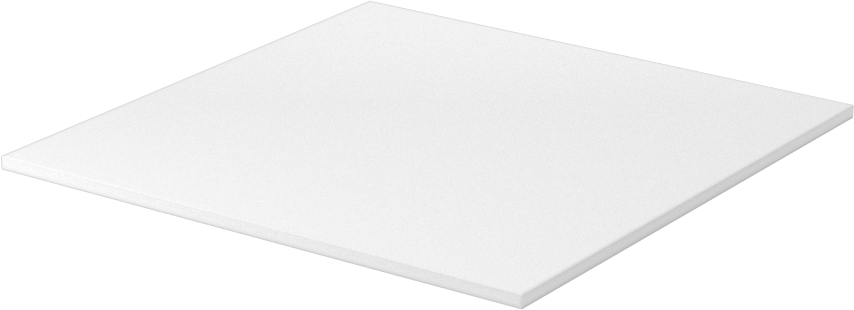 Yapışkan Sırtlı Koruyucu Ayaklar, 3“ Kare x 1/16” Yükseklik Beyaz UHMW Polietilen Taban