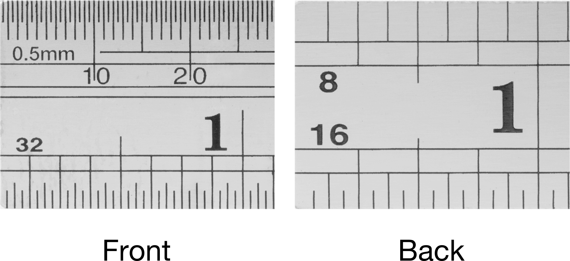 Korozyona Dayanıklı Paslanmaz Çelik Cetvel, 12" Uzunluk, 7/8" Genişlik, İnç ve Metrik Ölçü İşaretleri