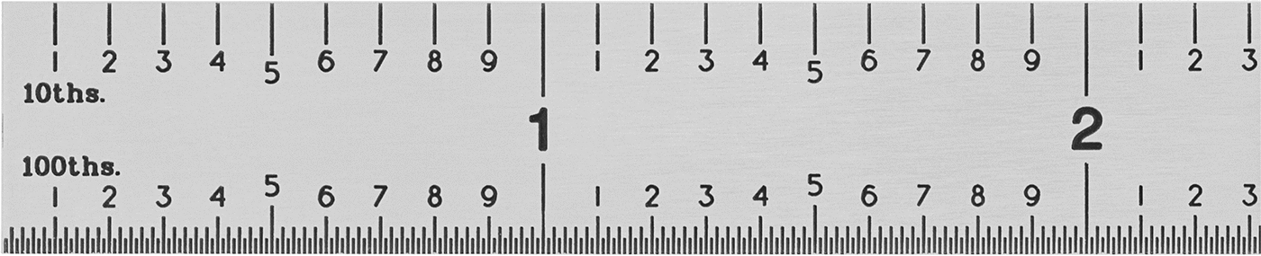 Korozyona Dayanıklı Paslanmaz Çelik Cetvel, 12" Uzunluk, 15/32" Genişlikli Ön ve Arka İnç Ölçü İşaretleri