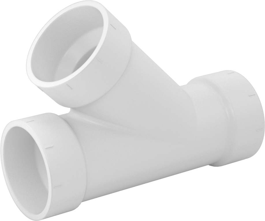 Drenaj için Yer Üstü PVC Bağlantı Parçası, Atık ve Havalandırma, Standart Cidarlı, Y-Bağlantı Elemanı, 1-1/4 Dişi Soket Bağlantısı