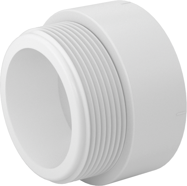 Drenaj için Yer Üstü PVC Bağlantı Parçası, Atık ve Havalandırma, Düz Adaptör, 2 Dişi Soket Bağlantısı x 2 NPT Erkek