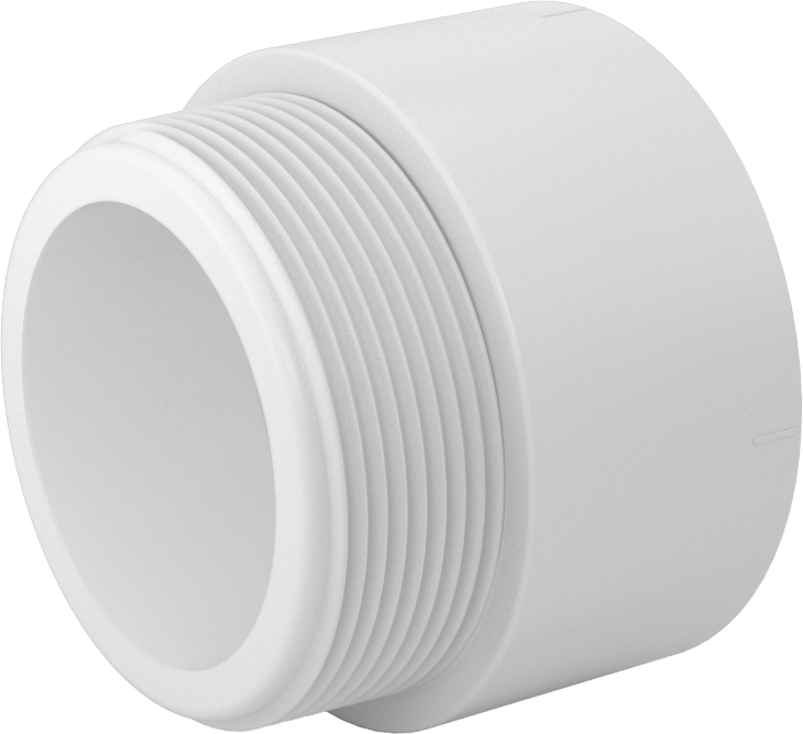 Drenaj için Yer Üstü PVC Bağlantı Parçası, Atık ve Havalandırma, Düz Adaptör, 3 Dişi Soket Bağlantısı x 3 NPT Erkek