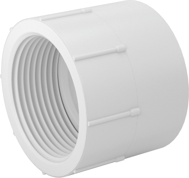 Drenaj için Yer Üstü PVC Bağlantı Parçası, Atık ve Havalandırma, Standart Cidarlı, Adaptör, 1-1/4 Dişi Soket Bağlantı x NPT Dişi