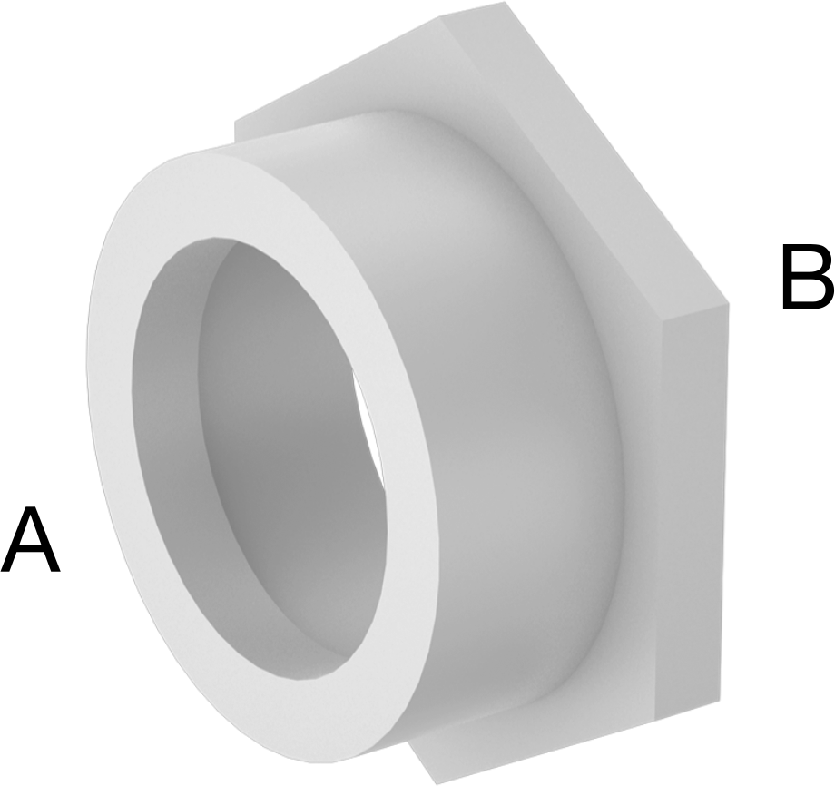 Drenaj için Yer Üstü PVC Bağlantı Parçası, Atık ve Havalandırma, Burç Adaptörü, 1-1/2 Erkek x 1-1/4 Dişi Soket