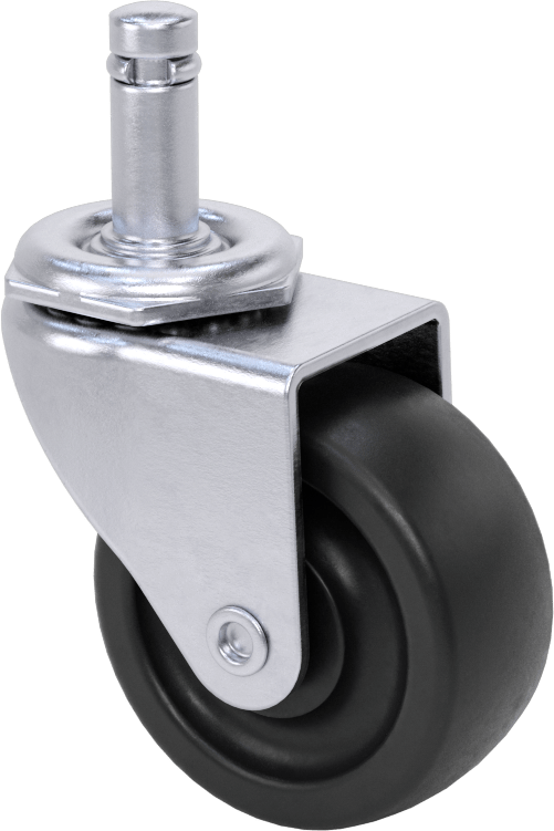 Tutuş Halkalı Sürtünmeli Tutuşlu Saplı Tekerlek, 2“ Çapında x 7/8” Genişliğinde 75A Kauçuk Tekerlekli Döner Ayak