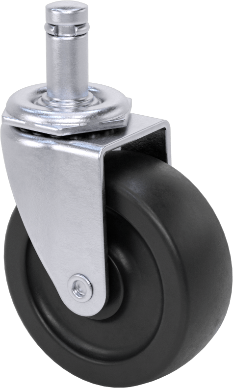 Tutuş Halkalı Sürtünmeli Tutuşlu Saplı Tekerlek, 2-1/2“ Çap x 15/16” Genişlikte 80D Kauçuk Tekerlekli Döner Ayak