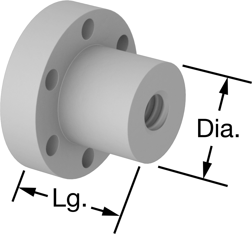 Hızlı Hareketli Ultra Hassas Kılavuz Vida için M12 x 2,50 mm Dişli Flanş Somunu