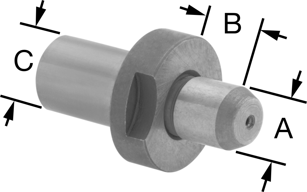 Çıkarılabilir Yerleştirme Pimi, 1/2“ Çap x 1/2” Yükseklik Yuvarlak Başlık