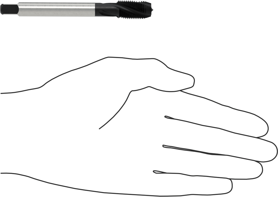 Titanyum için Talaş Temizlemeli Kılavuz, Kapalı Uçlu Delik Diş Açma, 1/2"-20 Diş Boyutu