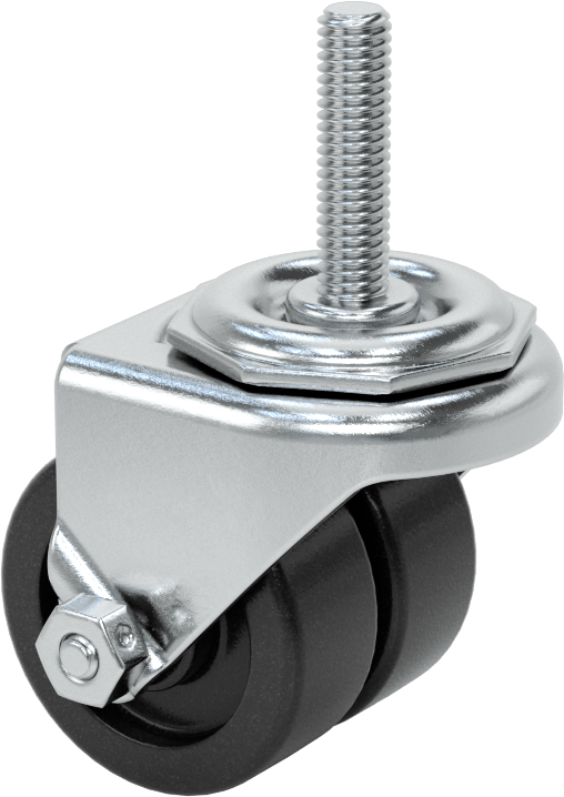 Dişli Saplı Döner Tekerlek, 3/8“-16 Dişli ve 2” Çaplı Polipropilen Tekerlek ile