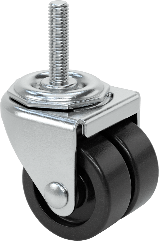 Dişli Saplı Döner Tekerlek, 3/8“-16 Dişli ve 2” Çaplı Polipropilen Tekerlek ile