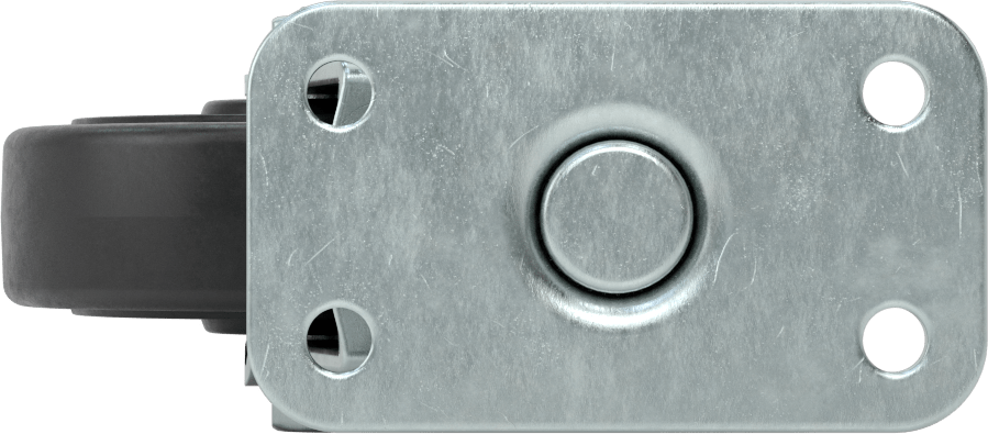 3“ x 1-3/4” Plakalı Mighty-Lite Tekerlek, 3" Çapında 70A Durometreli Kauçuk Tekerlekli Döner Ayak