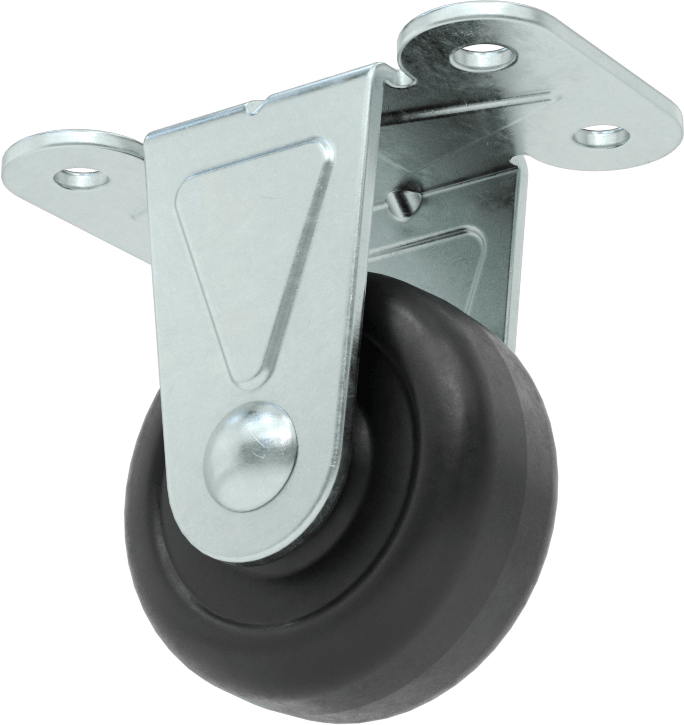 3“ x 1-3/4” Plakalı Mighty-Lite Tekerlek, 2" Çapında 70A Durometre Kauçuk Tekerlekli Sert