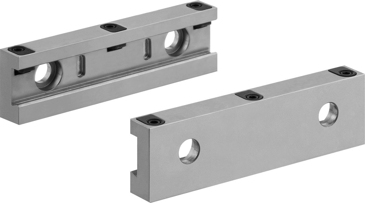 Hızlı Değiştirilebilir Freze Makinesi Mengene Çeneleri, Çene Plakalı, 6“ Genişlik x 1-3/4” Yükseklik x 0,688" Kalınlık