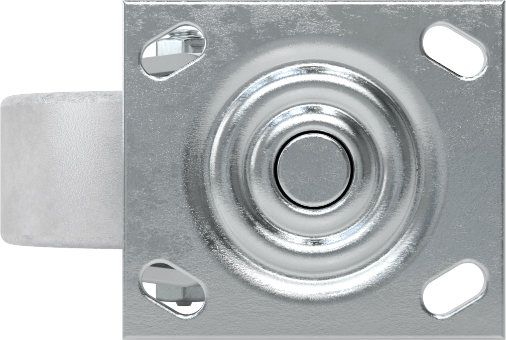 4-1/2“ x 4” Plakalı Yüksek Kapasiteli Spartan Tekerlek, 5" Çapında Açık Rulmanlı Metal Tekerlekli Döner Tekerlek