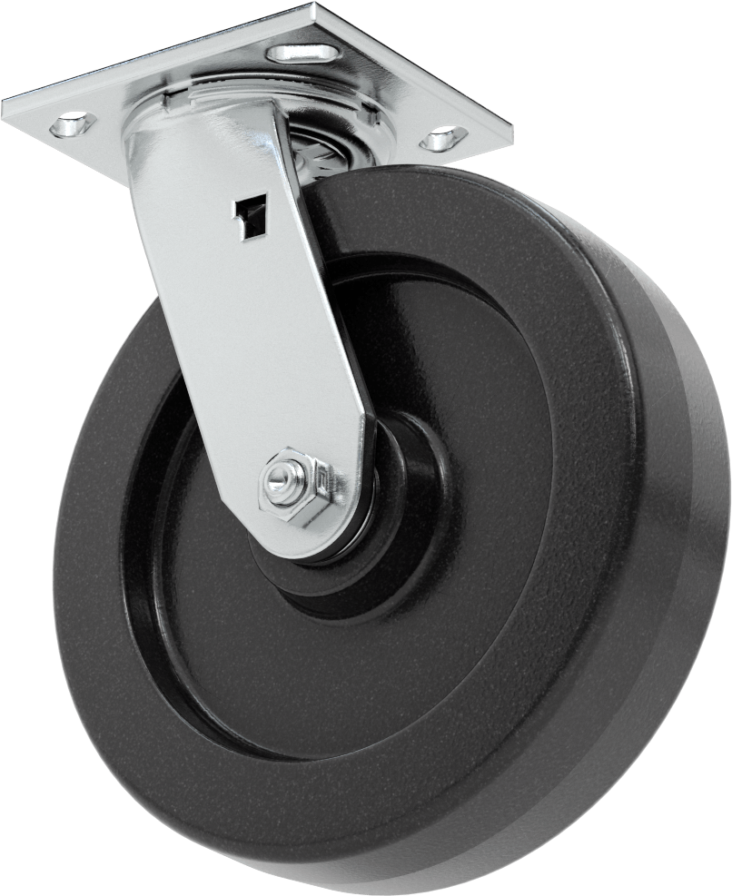 4-1/2“ x 4” Plakalı Yüksek Kapasiteli Spartan Tekerlek, 8 inç Çaplı Açık Rulmanlı Fenolik Tekerlekli Döner Tekerlek