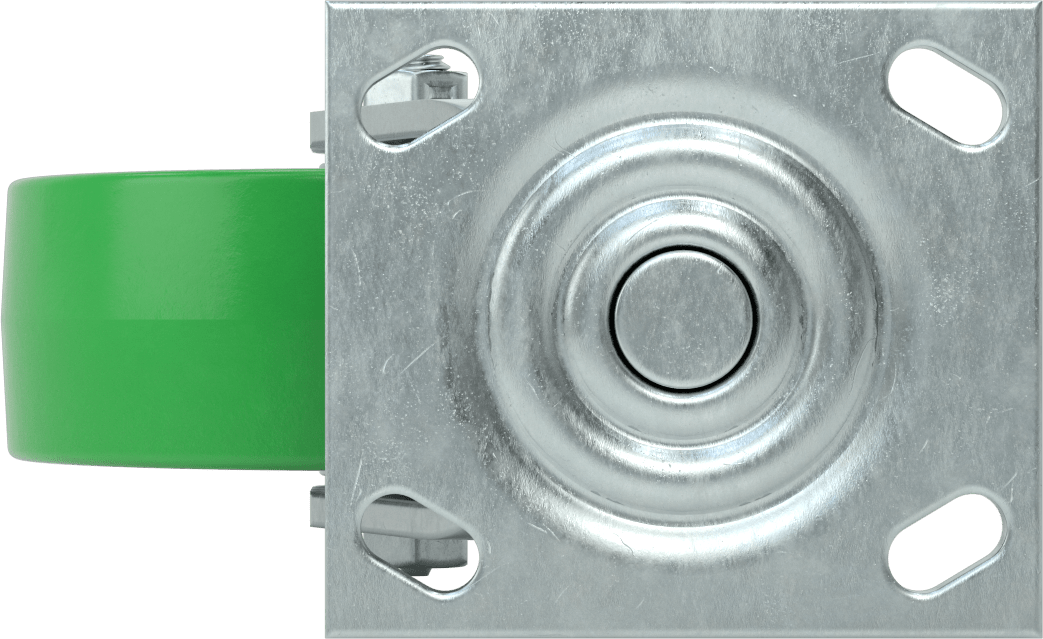 4-1/2“ x 4” Plakalı Yüksek Kapasiteli Spartan Tekerlek, 6" Çaplı Korumalı Rulmanlı Poliüretan Tekerlekli Döner Tekerlek