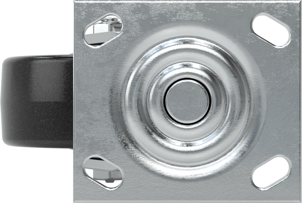 4-1/2“ x 4” Plakalı Yüksek Kapasiteli Spartan Tekerlek, 5" Çapında Korumalı Yataklı Fenolik Tekerlek ile Döner Tekerlek