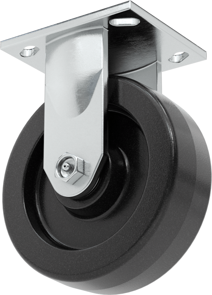 4-1/2“ x 4” Plakalı Yüksek Kapasiteli Spartan Tekerlek, 6 inç Çapında Korumalı Rulmanlı Fenolik Tekerlekli Sabit