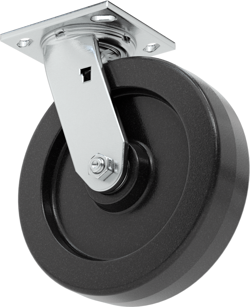 4-1/2“ x 4” Plakalı Yüksek Kapasiteli Spartan Tekerlek, 8" Çapında Korumalı Rulmanlı Fenolik Tekerlekli Döner