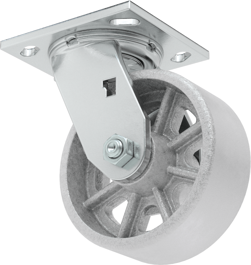 4-1/2“ x 4” Plakalı Yüksek Kapasiteli Spartan Tekerlek, 5" Çaplı Korumalı Rulmanlı Metal Tekerlekli Döner Tekerlek
