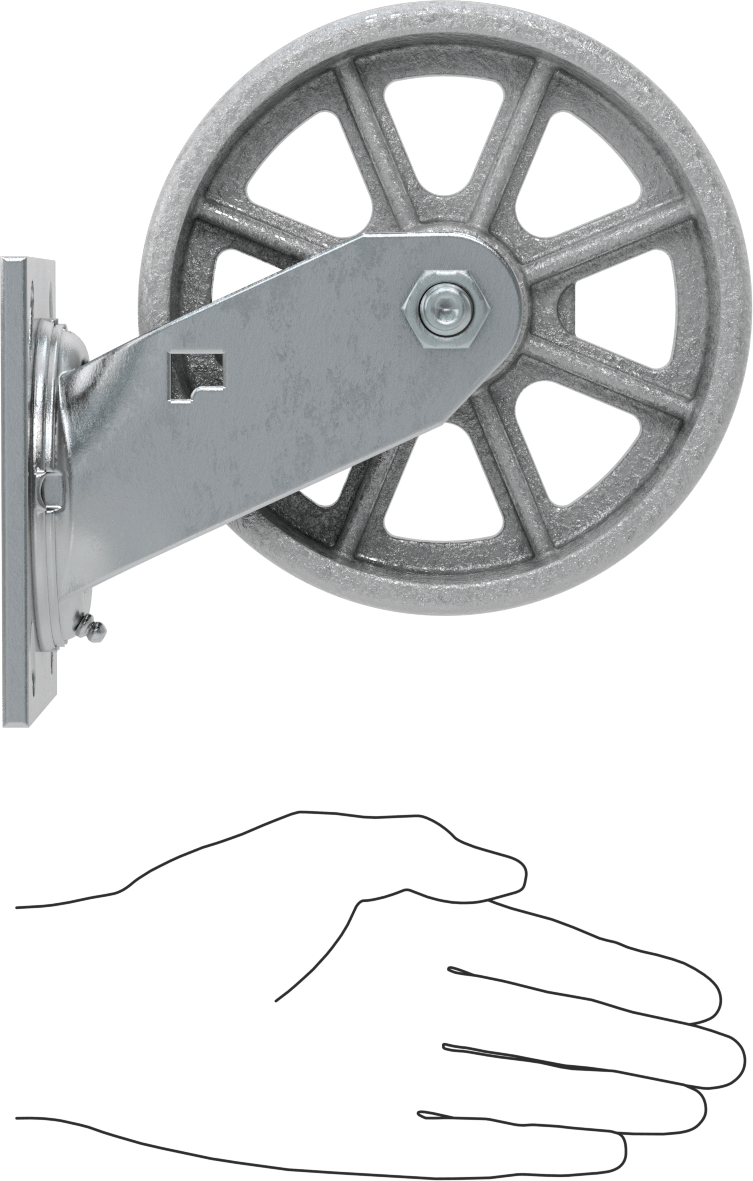 4-1/2“ x 4” Plakalı Yüksek Kapasiteli Spartan Tekerlek, 6 inç Çapında Korumalı Yataklı Metal Tekerlekli Döner Ayak