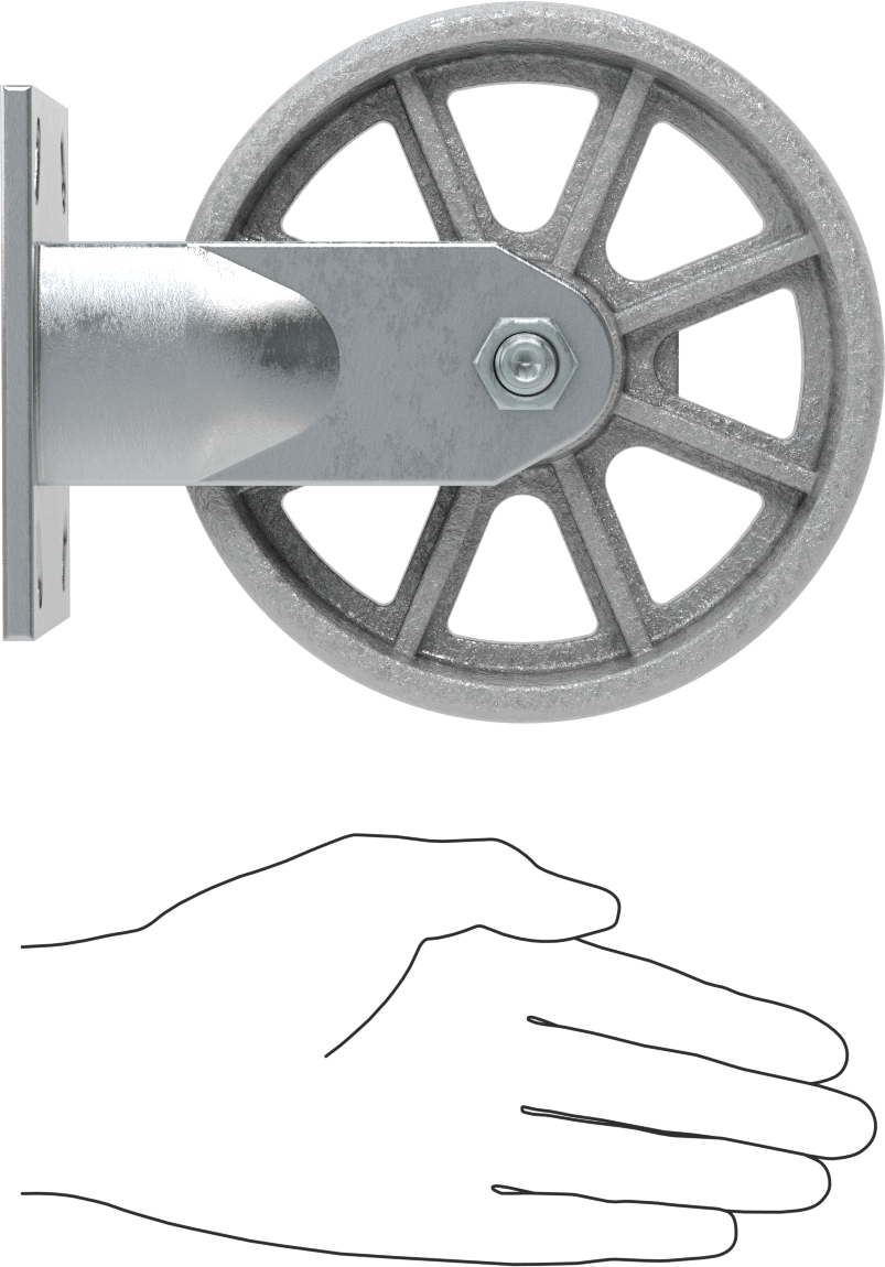 4-1/2“ x 4” Plakalı Yüksek Kapasiteli Spartan Tekerlek, 6" Çaplı Korumalı Yataklı Metal Tekerlekli Sert