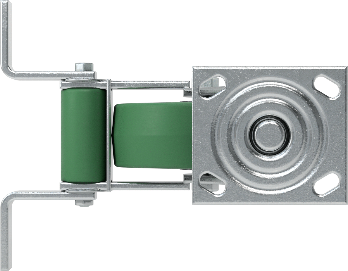 4-1/2“ x 4” Plakalı Yüksek Kapasiteli Spartan Tekerlek, Frenli Döner Tekerlek, 6 inç Çapında Açık Rulmanlı Poliüretan Tekerlek