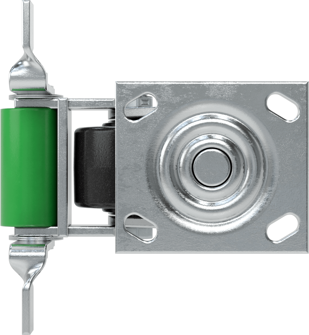 4-1/2“ x 4” Plakalı Yüksek Kapasiteli Spartan Tekerlek, Frenli Döner Tekerlek, 3-1/4" Çap Açık Rulmanlı Fenolik Tekerlek