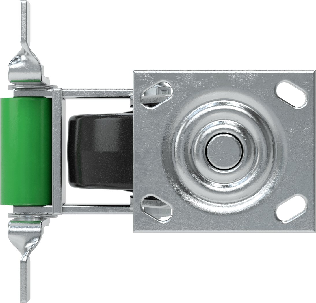4-1/2“ x 4” Plakalı Yüksek Kapasiteli Spartan Tekerlek, Frenli Döner Tekerlek, 5" Çapında Açık Rulmanlı Fenolik Tekerlek
