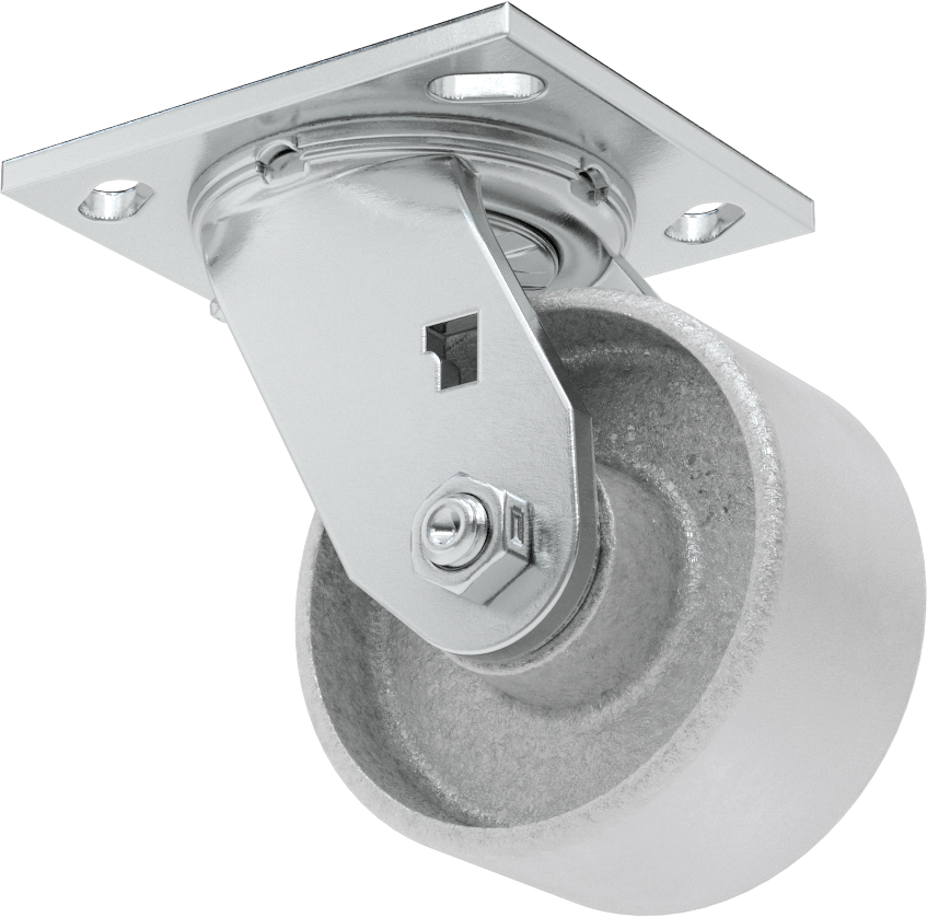 4-1/2“ x 4” Plakalı Yüksek Kapasiteli Spartan Tekerlek, 4" Çaplı Korumalı Rulmanlı Metal Tekerlekli Döner